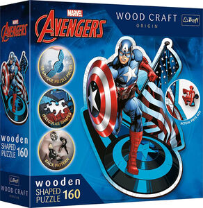 Trefl Wood Craft Origin Marvel Avengers Puslespill Fearless Captain America 160 Brikker