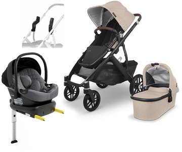 UPPAbaby VISTA V2 Duovogn inkl. Beemoo Route Babybilstol & Base, Liam/Mineral Grey