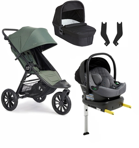 Baby Jogger City Elite 2 Duovogn inkl. Beemoo Route Babybilstol & Base, Briar Green/Mineral Grey