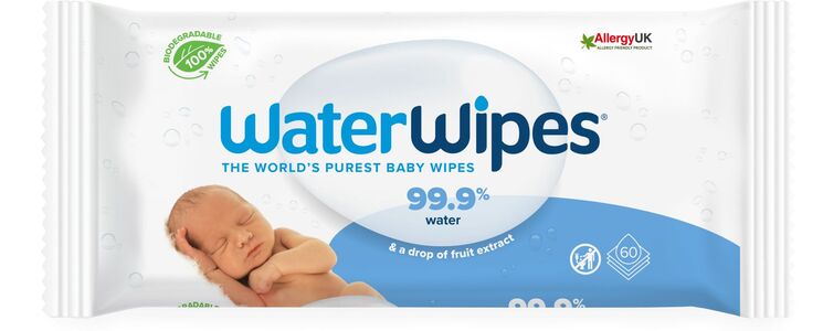 WaterWipes  Plastfrie Våtservietter 60-Pack