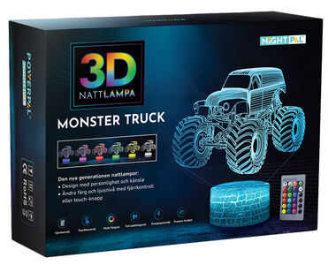 Powerpal 3D-Nattlampe Monster Truck