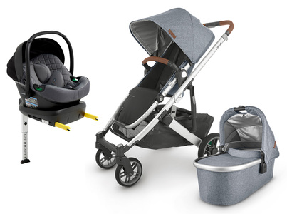 UPPAbaby CRUZ V2 Duovogn inkl. Beemoo Route Babybilstol & Base, Gregory Blue/Mineral Grey