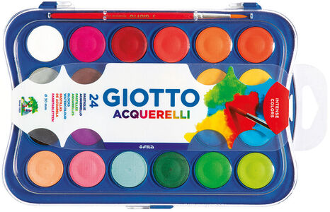 Giotto Aquarelli Vannfarger 24-pack, Flerfarget