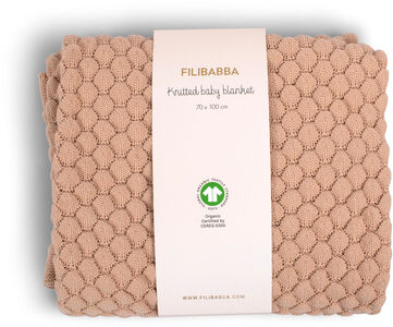 FILIBABBA  Strikket Teppe, Ivory Cream