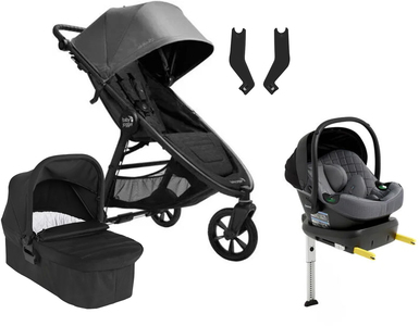 Baby Jogger City Mini GT 2.1 Duovogn inkl. Beemoo Route Babybilstol & Base, Stone Grey/Mineral Grey
