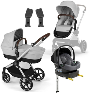 Cybex EOS Lux Duovogn inkl. Beemoo Route Babybilstol & Base, Lava Grey/Mineral Grey
