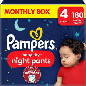 Pampers Baby Dry Night Pants Bleier Str 4 9–15 kg 180-pack