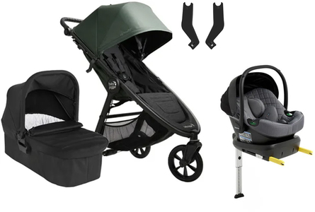 Baby Jogger City Mini GT 2.1 Duovogn inkl. Beemoo Route Babybilstol & Base, Briar Green/Mineral Grey