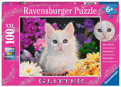 Ravensburger Puslespill White Kitten Glitter 100 Brikker