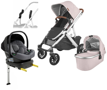 UPPAbaby VISTA V2 Duovogn inkl. Beemoo Route Babybilstol & Base, Alice Dusty Pink/Mineral Grey
