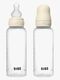BIBS Medium Flow Tåteflaske Silicone 2-pack 270 ml, Ivory