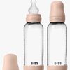 BIBS Medium Flow Glass Tåteflaske Silikon 2-Pakk 240 ml, Blush