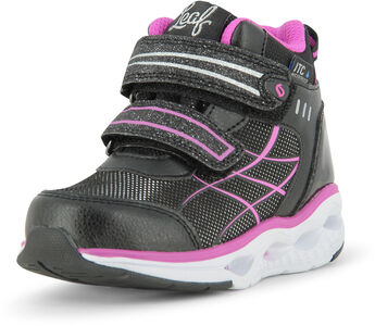 Leaf Ajos WP Mid Blinkende Sneaker, Black/Pink