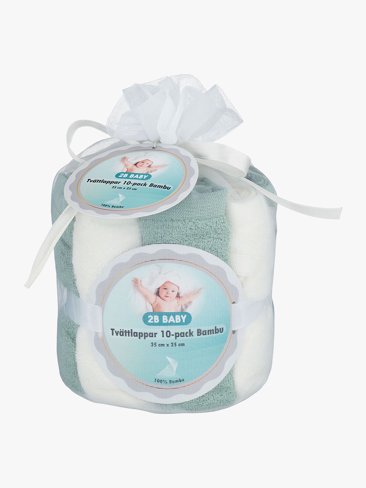 2B Baby Vaskekluter Bambus 10-pack, Grønn