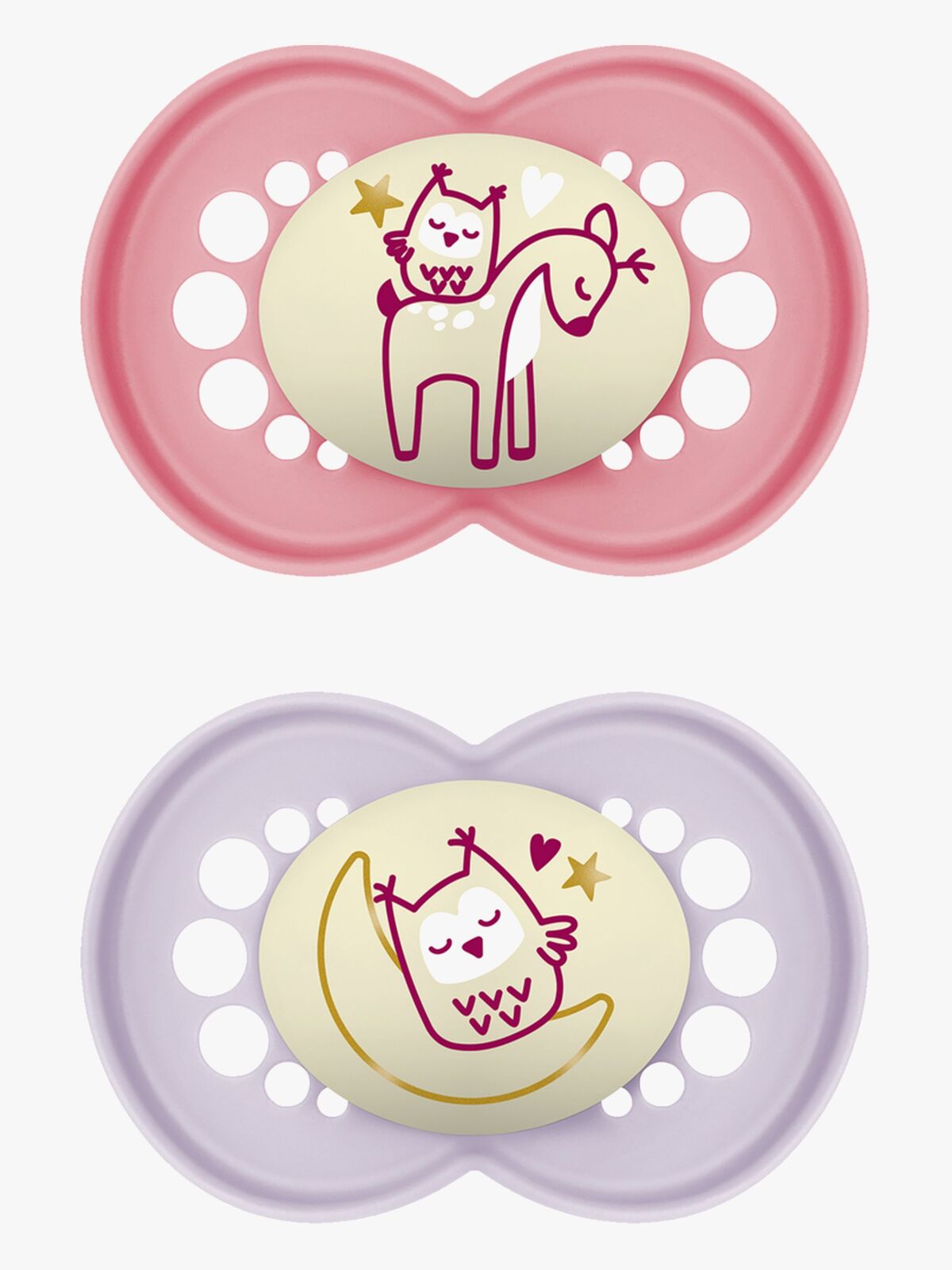 MAM Original Night Silikon Smokker 2-Pack 16-36m, Rosa