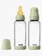 BIBS Medium Flow Glass Tåteflaske Latex 2-Pakk 240 ml, Sage