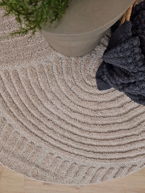 KMCarpets Doria Zen  Rundt Gulvteppe 160, Lin