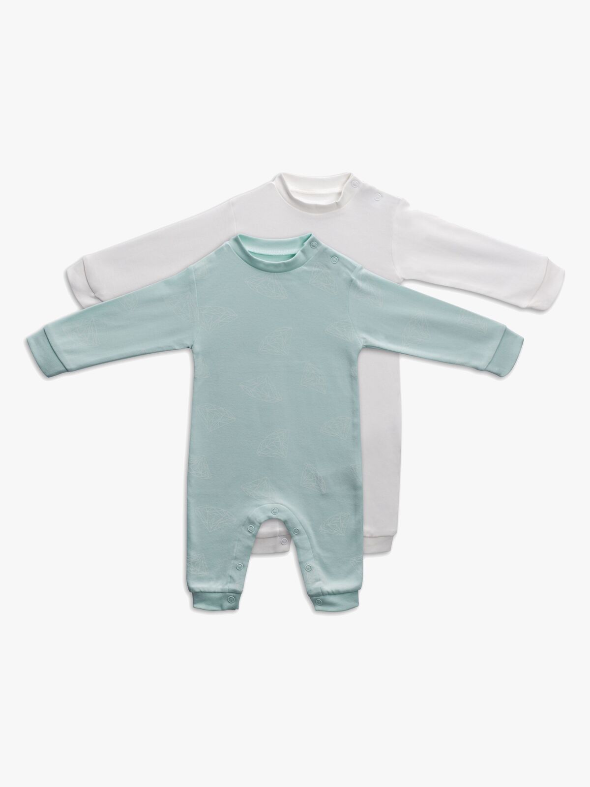 Tiny Treasure Maxime Jumpsuit 2-Pack, Opal Blue