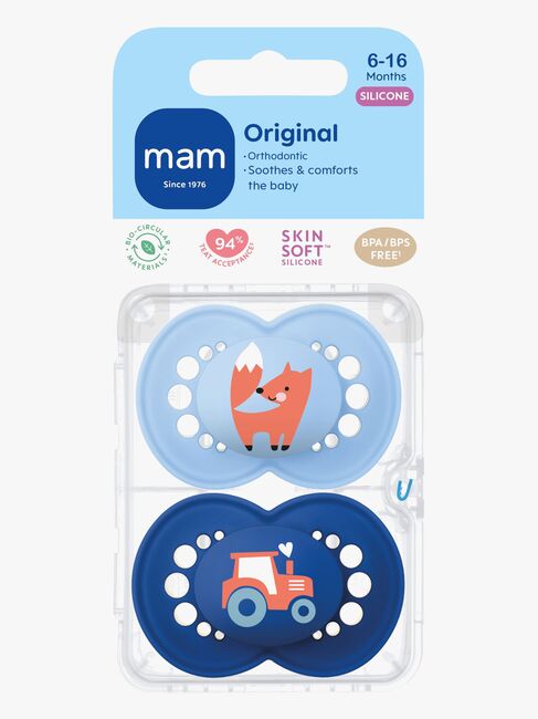 MAM Orginal Smokker Silikon 2-Pakk 6-16m, Blå
