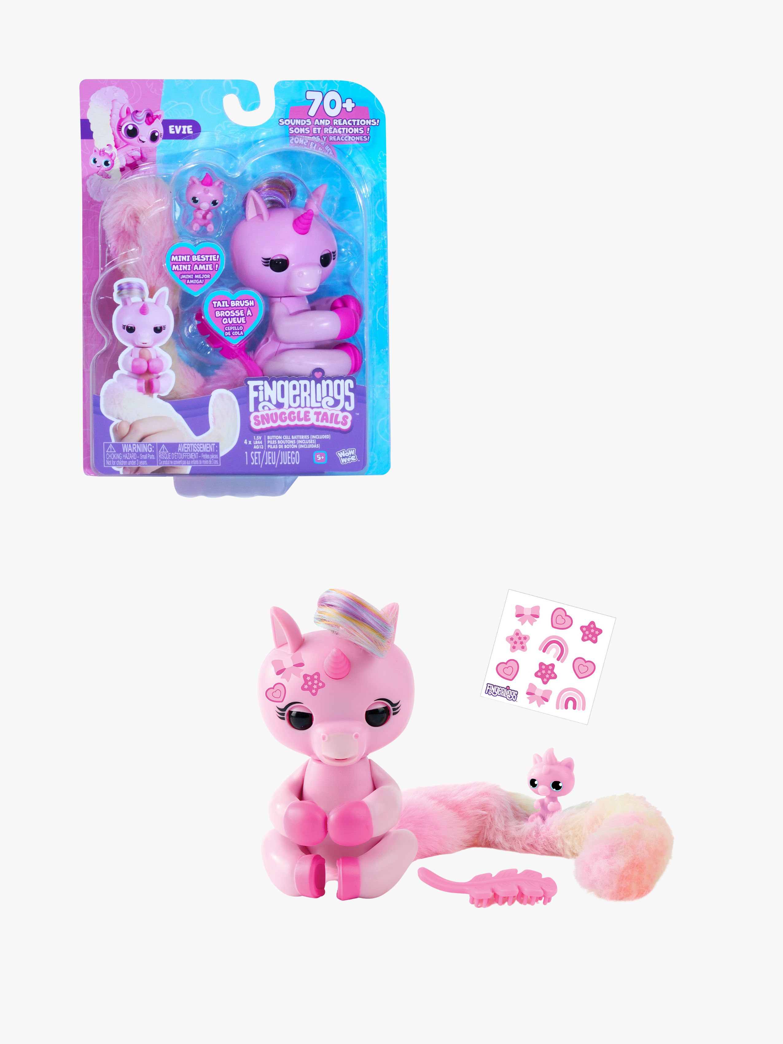 Fingerlings Kosedyr Snuggle Tails Enhjørning - Kosedyr