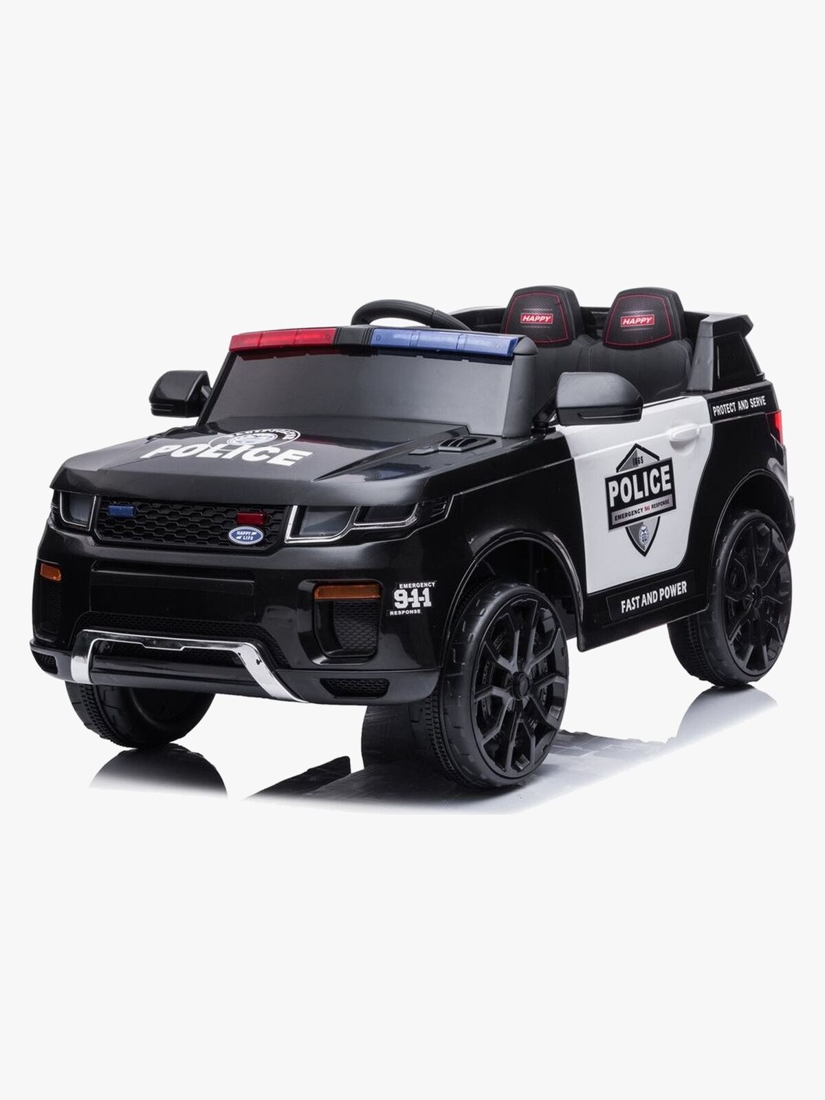 Azeno Elbil Politibil SUV 12V, Svart