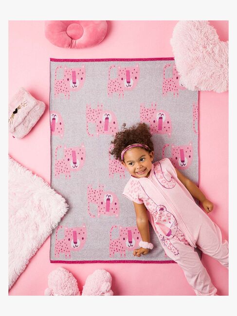 Bizzi Growin Strikketeppe Aio Baby, Lyra Leopard