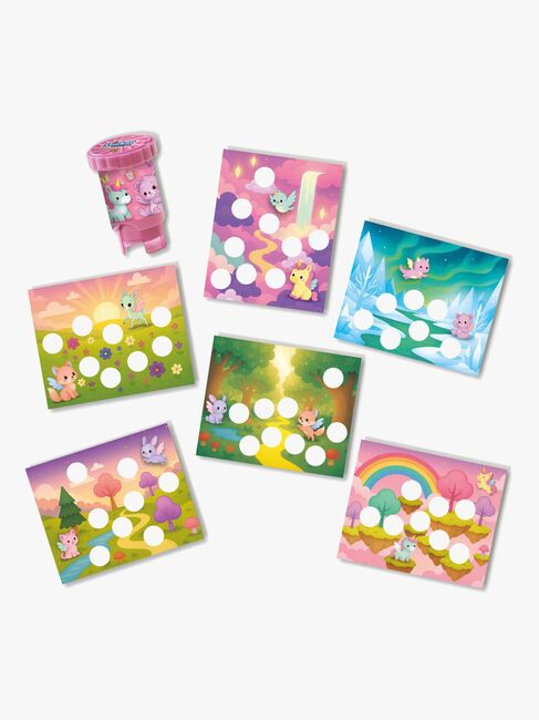 SES Creative Stempel med Klistremerker Fantasidyr