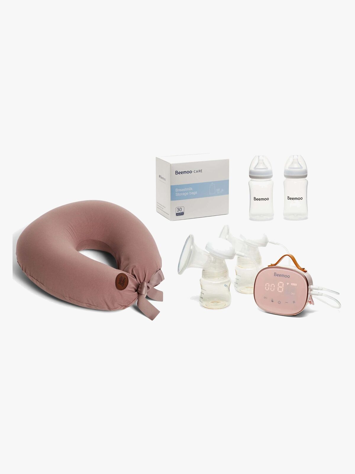 Beemoo CARE Dobbel Elektrisk Brystpumpe Ammepakke, Ashes of Roses