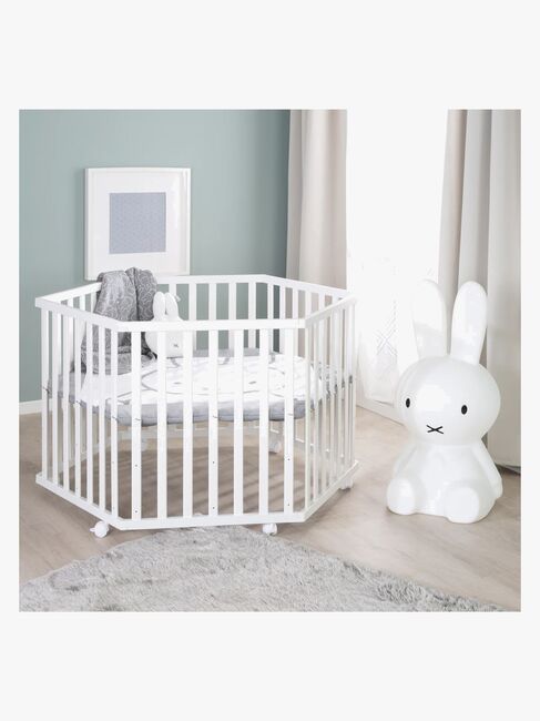 Roba Hexagon Lekegrind med Hjul, Miffy White