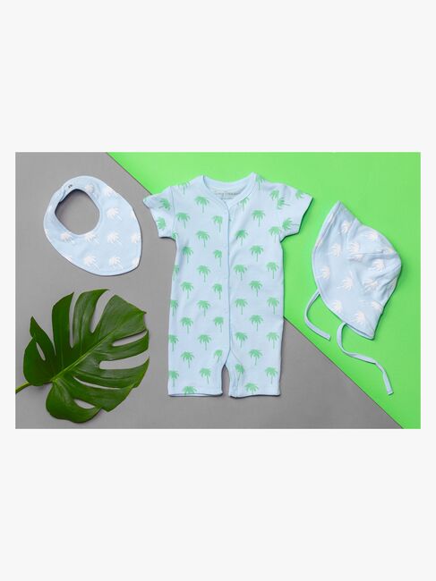 Tiny Treasure Summer Jumpsuit 2-Pack, Blue/Palm
