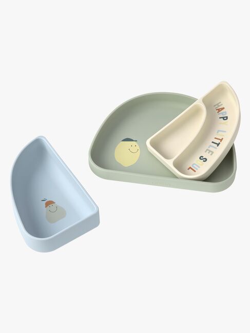 Lässig Tallerken Silikon 3-Pakk, Happy Fruits Lemon