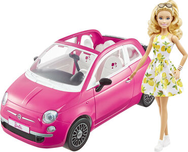 Barbie Bil med Dukke Fiat 500