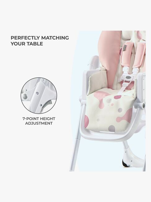 Kinderkraft Høy Stol YUMMY, Pink