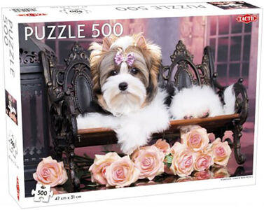Tactic Puslespill Yorkshire Terrier with Roses 500 Brikker