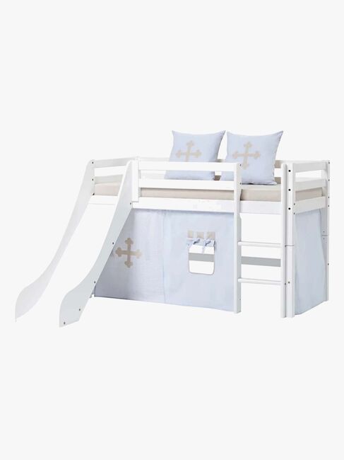 Hoppekids ECO Dream Halvhøy Loftseng med Sklie og Stige 90x200, Hvit