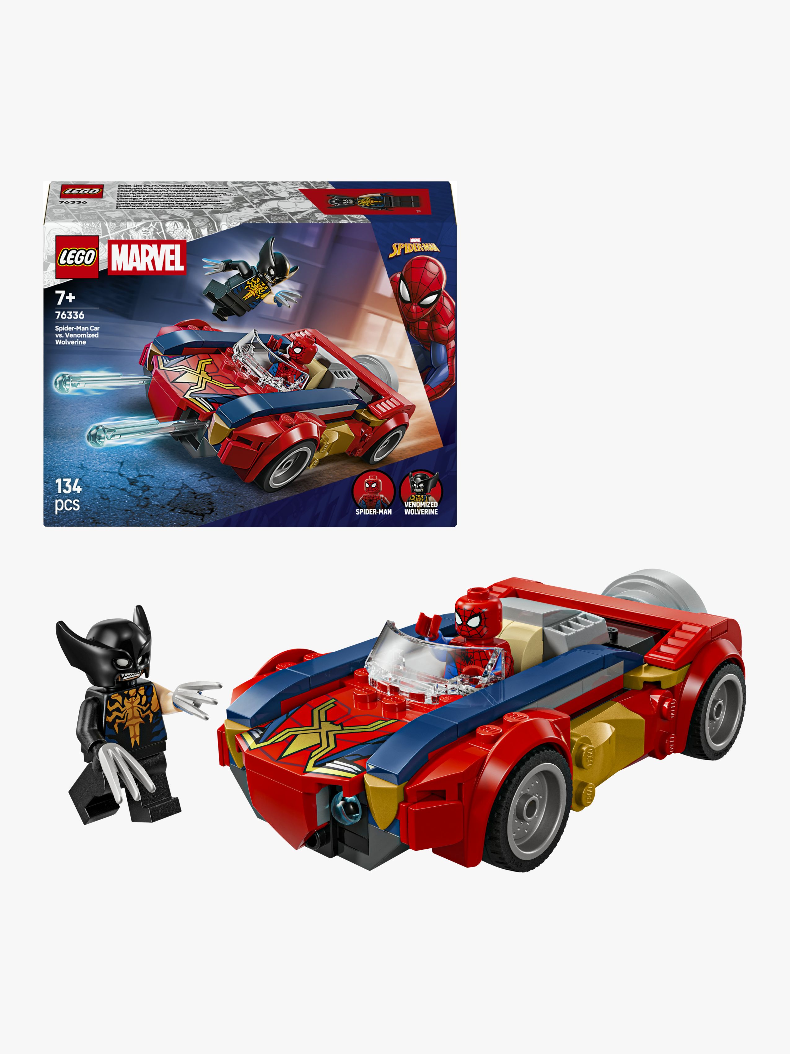 LEGO Super Heroes 76336 Spider-Man i bil mot venomifisert Wolverine - Byggesett - Plast