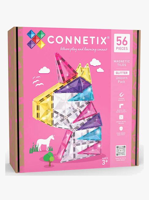 Connetix Magnetiske Byggeklosser Glitter Enhjørning 56 Deler