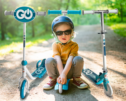 Skids Control Sammenleggbar Sparkesykkel, Blå