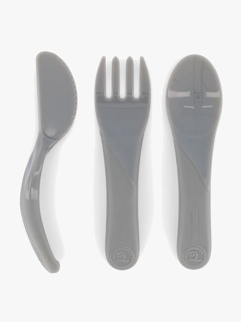 Twistshake Spise Selv Bestikk, Grå