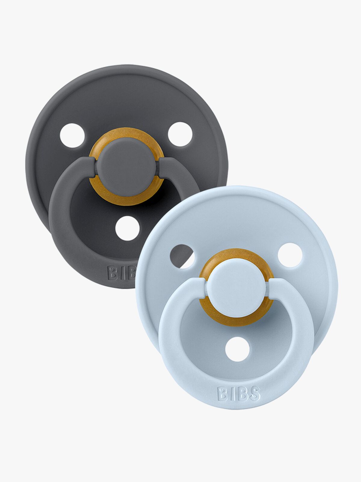 BIBS Smokk Colour 2-pack Lateks Størrelse 1, Iron/Baby Blue