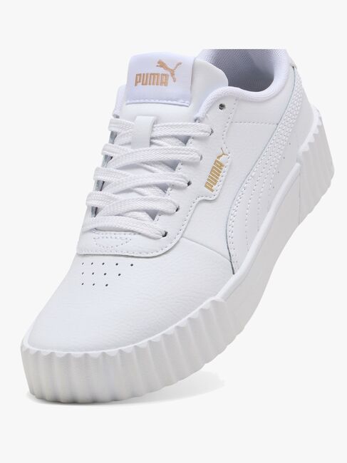 Puma Carina 3.0 Jr Sneakers, White/Gold
