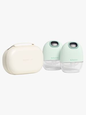 Beemoo CARE Wearable Slim Elektrisk Brystpumpe Dobbel inkl. Oppbevaringsveske, Soft Green/White