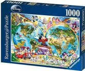 Ravensburger Puslespill Disney Verdenskart 1000 Brikker