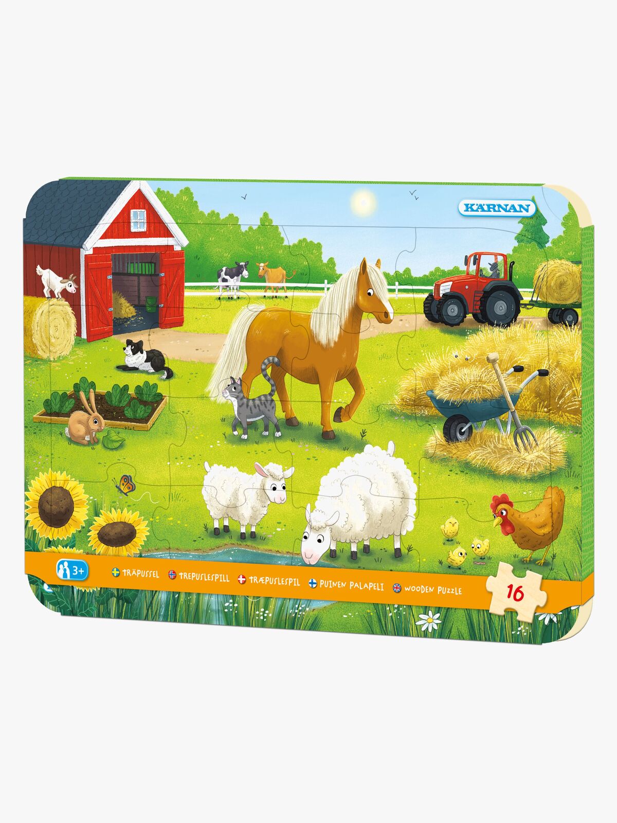 Kärnan Rammepuslespill På Bondegården 16 Brikker