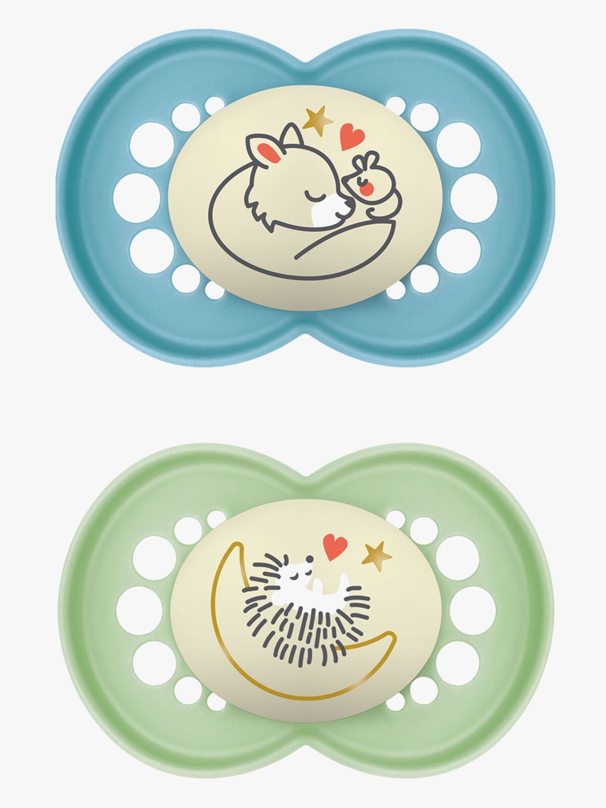 MAM Original Night Silikon Smokker 2-Pack 6-16m, Blå