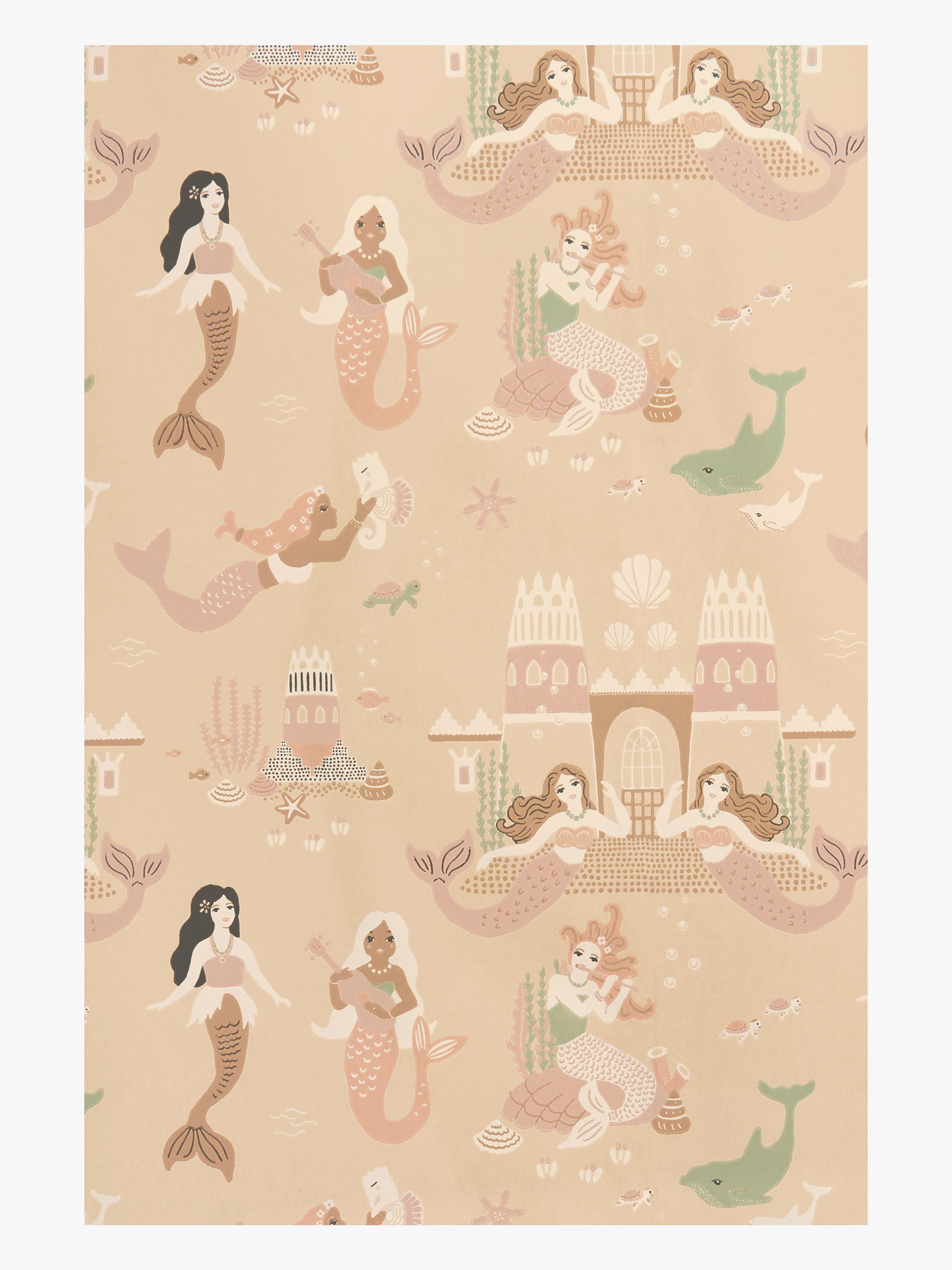 Majvillan Tapet Mermaid Reef, Sandy Beige - På Veggen