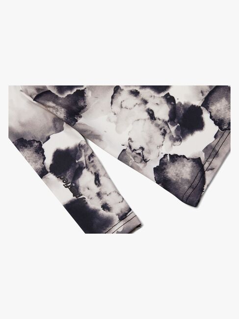 Hyperfied Long Sleeve Logo Top, Black/Grey Watercolor