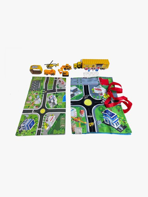 Suntoy Container Truck Lekesett med Matte 14 Deler  Arbeidskjøretøy