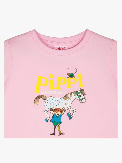 Pippi Langstrømpe X Martinex Pippi Logo T-skjorte, Rosa