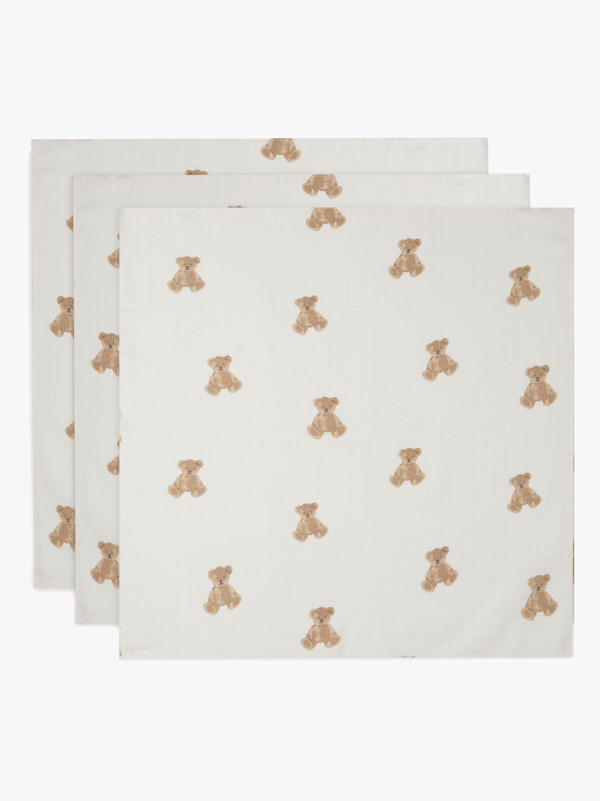 Jollein Musselinteppe 3-Pack, Teddy Bear